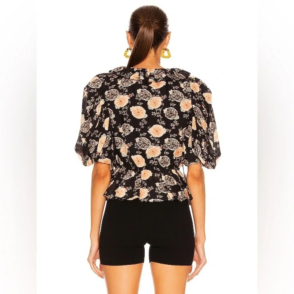 Ulla Johnson SZ 2 Nadya Floral Print Cotton Designer Blouse used lightly